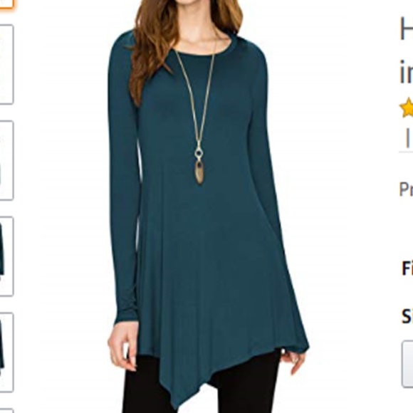 Made By Johnny Tops - MBJ XL Teal Long Sleeve Tunic